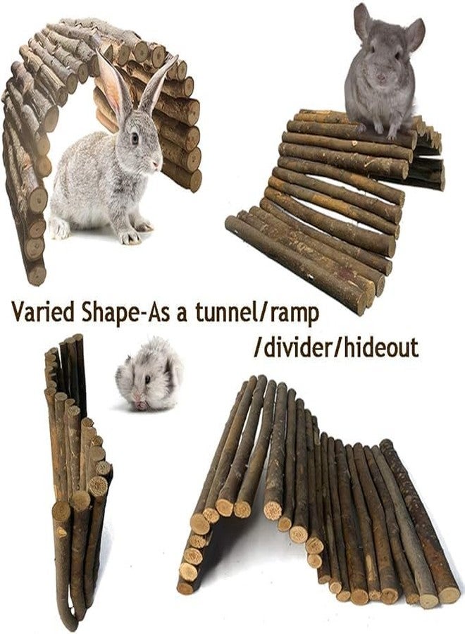 SS Organic® Hamiledyi Bunny Extra Large Ladder, Wooden DIY Toy Rodents Chewing & Climbing Bridge Chinchillas Cage Tunnel/Hideout/Hut/Ramp/Divider for Small Animal Guinea Pig Rat Squirrel - Image 5